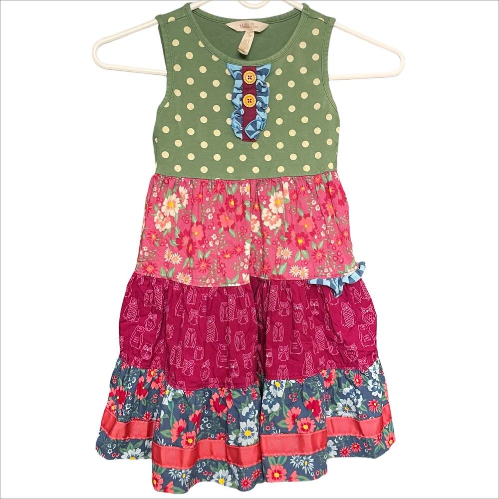 MATILDA JANE Girl's 6 "Just A Jaunt" Multicolor Tiered Floral Boho Cottage Dress